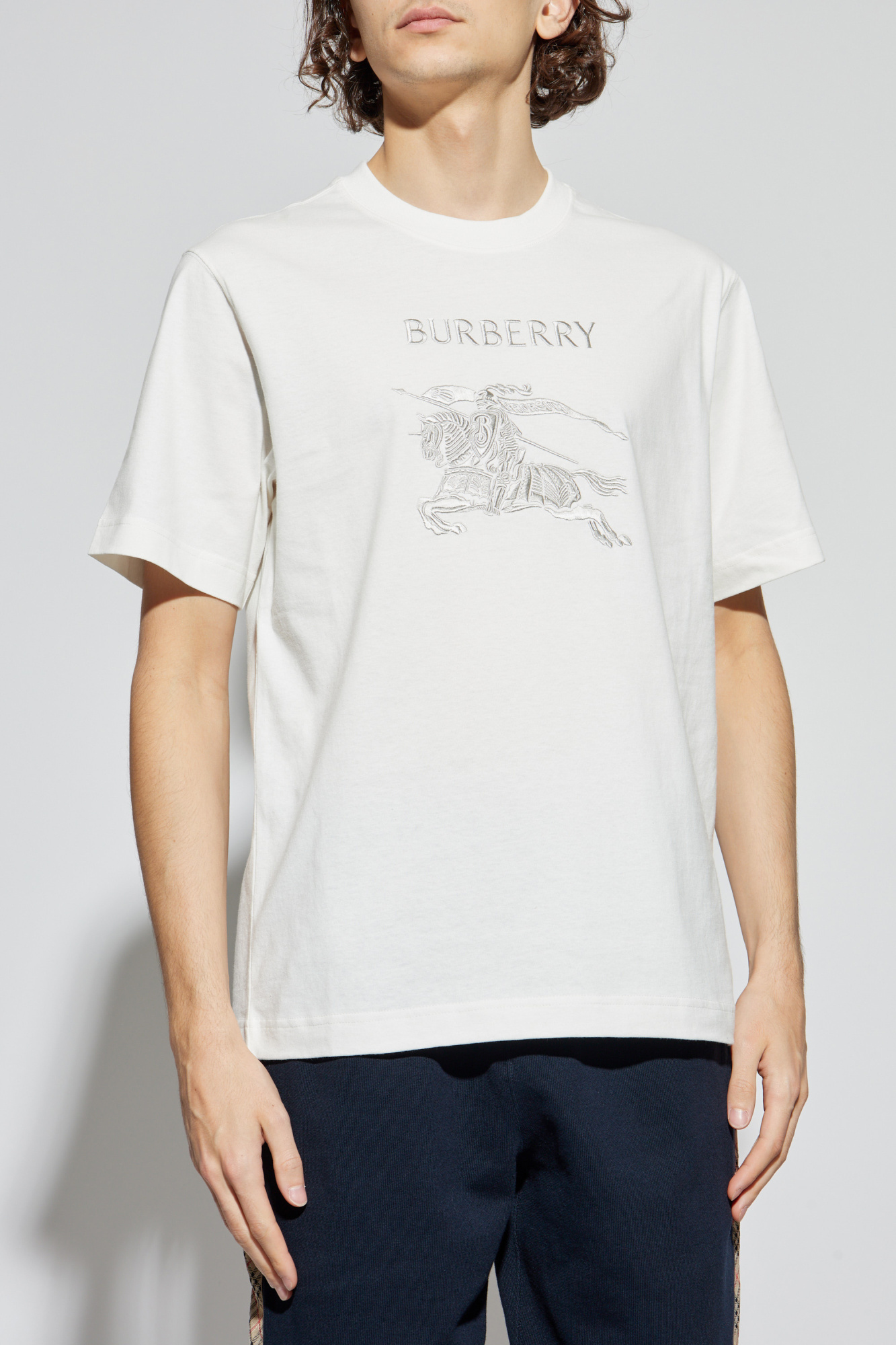Burberry T-shirt with embroidered logo | Men's Clothing | Vitkac